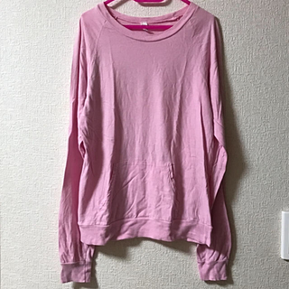アメリカンアパレル(American Apparel)のAmerican Apparel ピンク ロンT ポケット付き アメアパ (Tシャツ(長袖/七分))