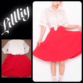 リルリリー(lilLilly)の新品♡lilLilly ミモレ(ひざ丈スカート)