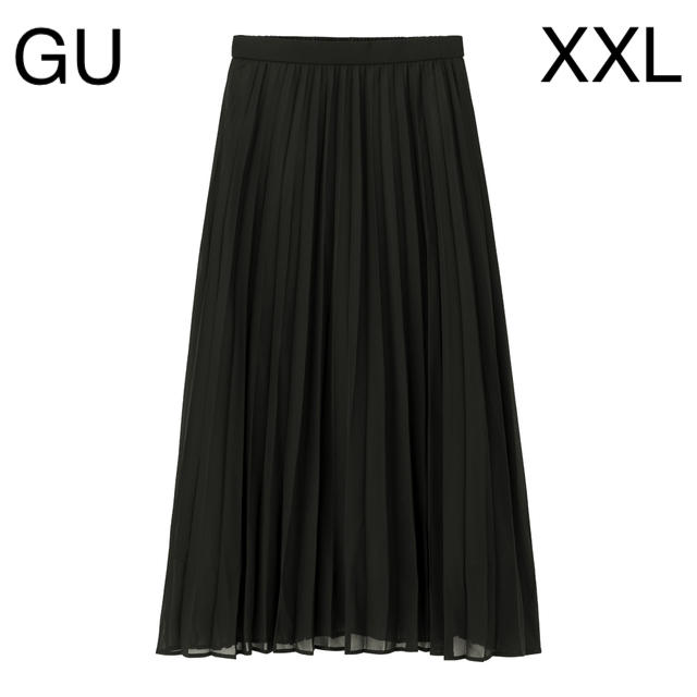 GU(ジーユー)の値下げ中 GU プリーツロングスカート BLACK XXL レディースのスカート(ロングスカート)の商品写真