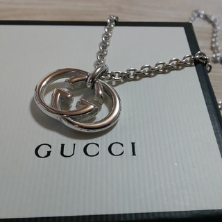 グッチ(Gucci)の美品 GUCCI  WGロゴ ネックレス シルバー925(ネックレス)