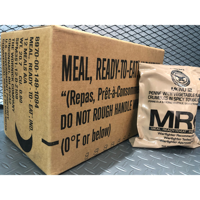 米軍実物 放出品 MREレーションBOX12食入り 戦闘食 野戦食 非常食 6