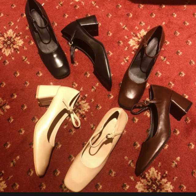 epine エピヌ スクエアトゥパンプス brown レディースの靴/シューズ(ハイヒール/パンプス)の商品写真