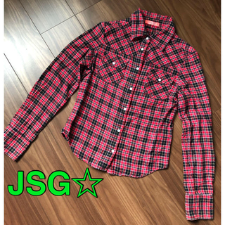 ジェーエスジー(JSG)のJSG☆赤チェックシャツ Ꮇサイズ(シャツ/ブラウス(長袖/七分))
