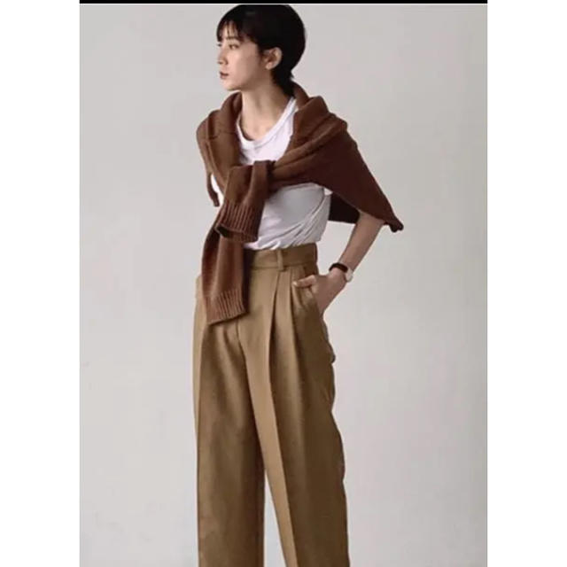 パンツtodayful twill tuck trousers ツイルタックトラウザー