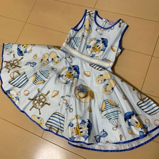 キッズ服女の子用(90cm~)モナリザ　ドナルド　ワンピース