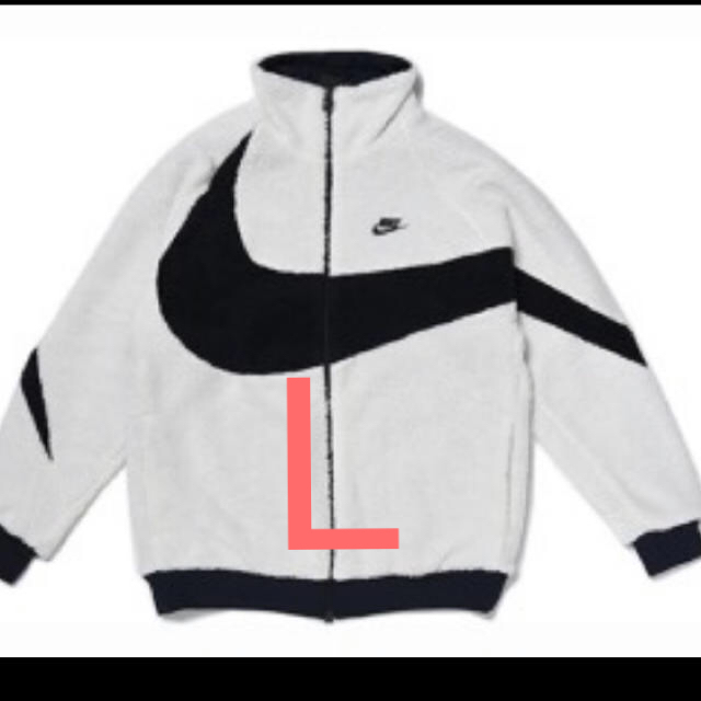 NIKE big swoosh boa jacket 白 white L ボア