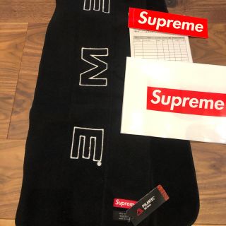 シュプリーム(Supreme)のSUPREME POLARTEC LOGO SCARF BLACK 新品未使用品(マフラー)