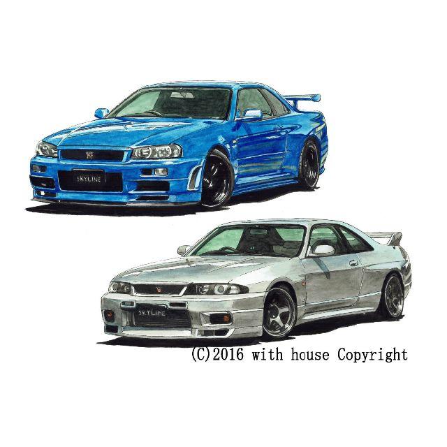 NC-254 GT-R R34/R33限定版画 直筆サイン額装済●作家 平右ヱ門 エンタメ/ホビーの美術品/アンティーク(版画)の商品写真