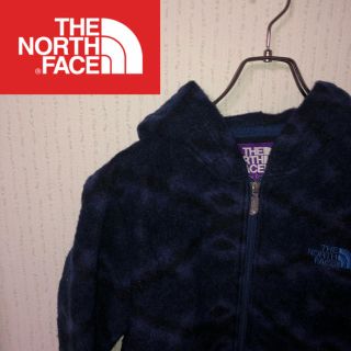 ザノースフェイス(THE NORTH FACE)の【激レア】ザ　ノースフェイス☆ワンポイント刺繍ロゴ入り柄フリースフードジャケット(パーカー)