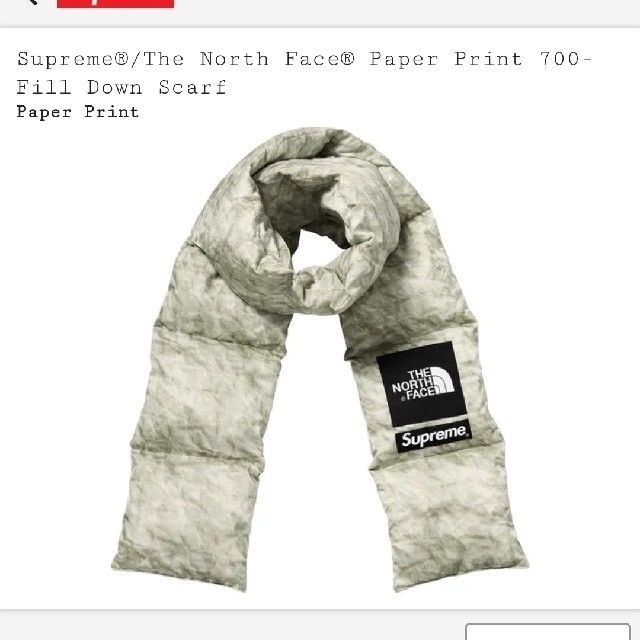 Supreme The North Face Paper Down Scarf - マフラー