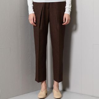 ビューティアンドユースユナイテッドアローズ(BEAUTY&YOUTH UNITED ARROWS)のH CHECK TUCK WIDE PANTS ブラウン(カジュアルパンツ)