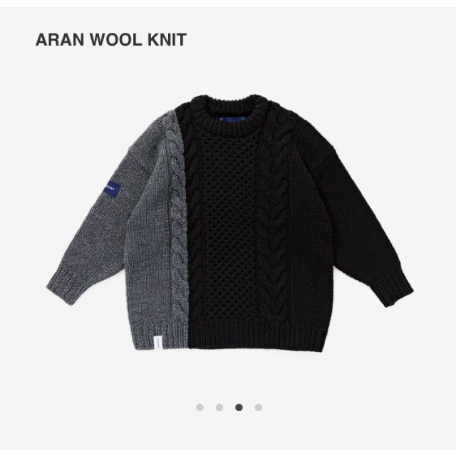 メンズDescendant 19aw aran wool knit 黒 サイズ1