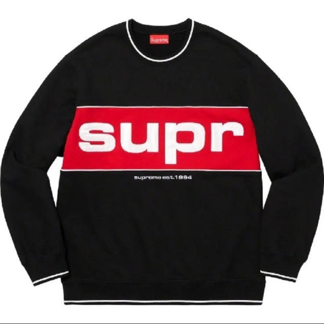 【新品XL】Supreme Piping Crewneck 黒