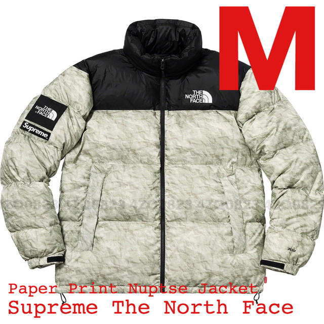 Supreme(シュプリーム)の【M】Supreme TNF Paper Print Nuptse Jacket メンズのジャケット/アウター(ダウンジャケット)の商品写真
