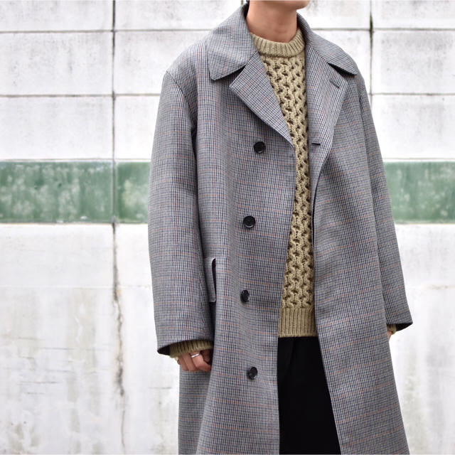 [Y,Mさま専用]auralee 18aw  check coat  メンズのジャケット/アウター(ステンカラーコート)の商品写真