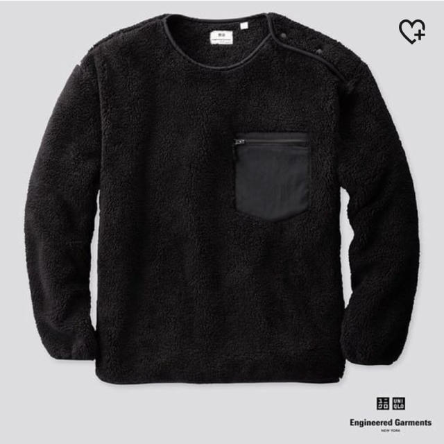 Engineered Garments(エンジニアードガーメンツ)のユニクロ エンジニアードガーメンツ フリースプルオーバー ブラック S 黒 メンズのトップス(その他)の商品写真