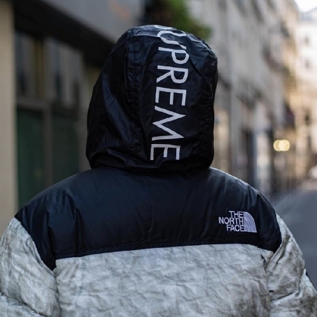 L Supreme ノースフェイス ペーパープリント ヌプシジャケット 紙