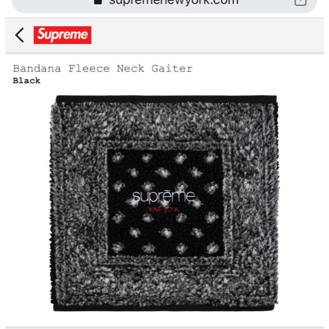 Supreme(シュプリーム)のSupreme Bandana Fleece Neck Gaiter 19AW メンズのファッション小物(ネックウォーマー)の商品写真