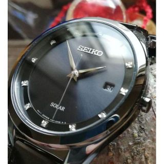 セイコー(SEIKO)の●新品！ダイヤが光る☆SEIKOシンプルなブラック文字盤(腕時計(アナログ))