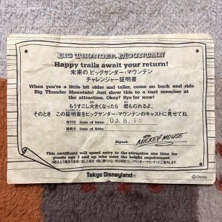 TDLチャレンジャー証明書 スプラッシュマウンテン ビッグサンダーマウンテン | www.bizarrecreations.com