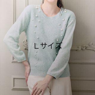パールビーズつきニット セーター ギャラリービスコンティ 新品 新品・未使用 ギャラリービスコンティ ネックレス付 袖口リボンモチーフニット