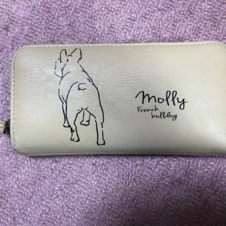 長財布 ワンポイント犬 ベージュ色 中古　値下げ交渉あり(財布)