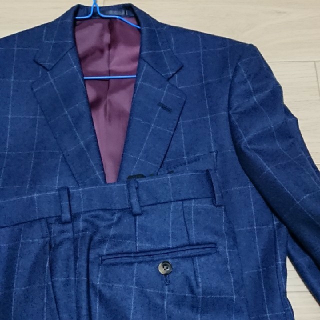 スーツ 上下 セットアップ ブルー 青 格子柄 グローバルスタイルのサムネイル