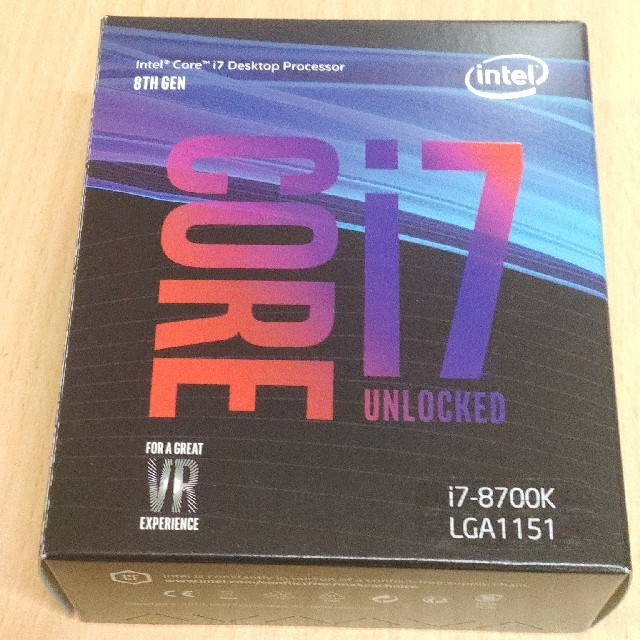 【即発送】　core i7 8700k cpu 本体 美品 【稼働少】