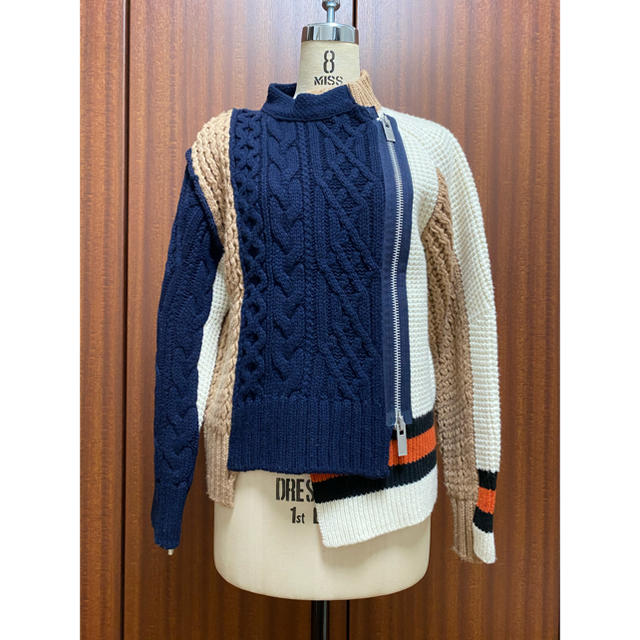贅沢 つーさん 2018aw - sacai sacai ライダースニット size1 ニット