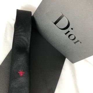 ★超希少★ DIOR HOMME クリス時代 レッドBEE刺繍 ナロータイ