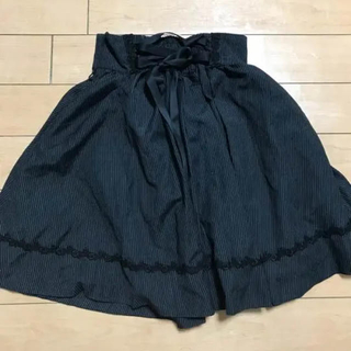 MIHO MATSUDA リボンストライプスカート(ひざ丈スカート)