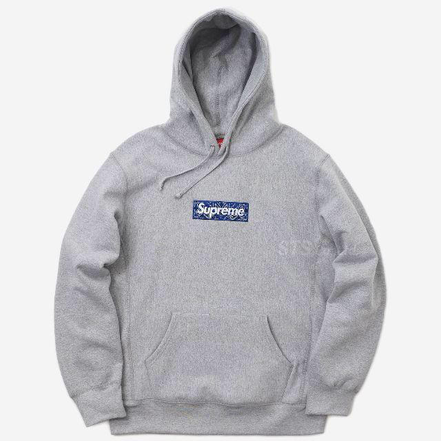 grey M supreme box logo hooded