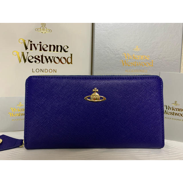 Vivienne Westwood(ヴィヴィアンウエストウッド)の【VIVIENNE WESTWOOD】ラウンドジップウォレット　ロイヤルブルー レディースのファッション小物(財布)の商品写真