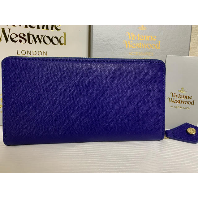 Vivienne Westwood(ヴィヴィアンウエストウッド)の【VIVIENNE WESTWOOD】ラウンドジップウォレット　ロイヤルブルー レディースのファッション小物(財布)の商品写真