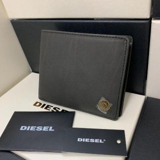 ディーゼル(DIESEL)の【箱付き】 DIESEL ディーゼル 二つ折り 財布 レザー 本革 黒(折り財布)