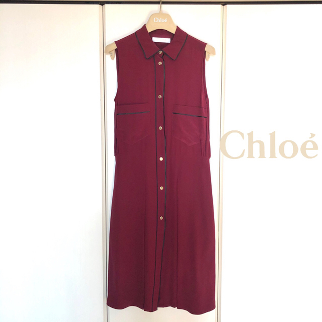 Chloe(クロエ)の【Chloe】シルクワンピース size34 レディースのワンピース(ひざ丈ワンピース)の商品写真