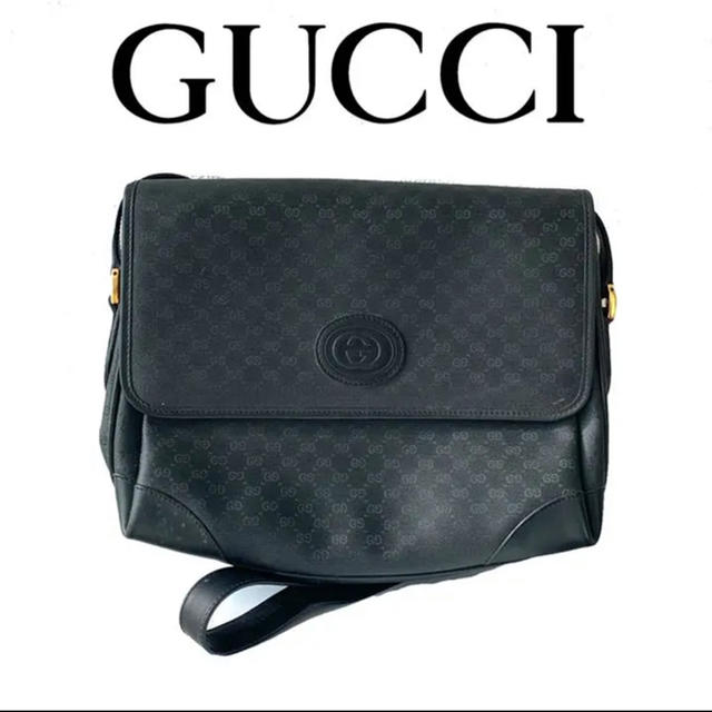 Gucci - GUCCI グッチ gg柄 ショルダーバッグ ロゴ オールブラック 黒の通販 by ayaringo's shop