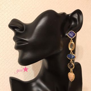 アメリヴィンテージ(Ameri VINTAGE)の新色♡import bijou pierce( *ˊᵕˋ)✩︎‧₊blue(ピアス)