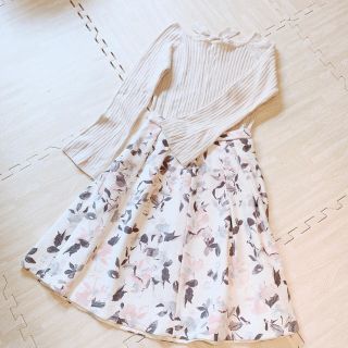 ウィルセレクション(WILLSELECTION)のセット♡ウィルセレクション♡リボンニット♡アプワイザーリッシェ♡花柄スカートM(ひざ丈スカート)