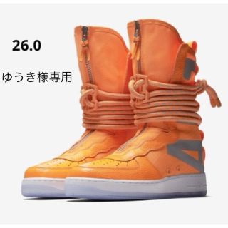 ナイキ(NIKE)の26.0 新品 NIKE スペシャルフィールドエアフォース 1 ハイ  オレンジ(スニーカー)