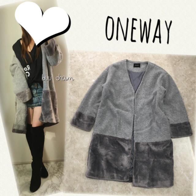 one*way(ワンウェイ)のoneway♡中綿異素材切替ガウンコート レディースのジャケット/アウター(ロングコート)の商品写真