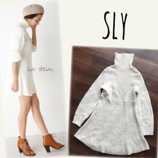 スライ(SLY)のSLY♡MIX RIB タートル Aライン MG OP(ミニワンピース)