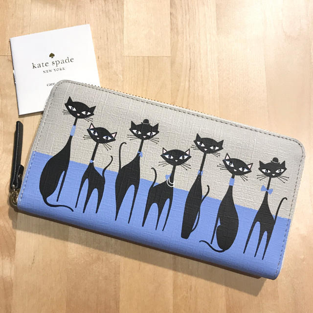 ☆kate spade new york☆ラインストーン猫柄長財布/新品・未使用