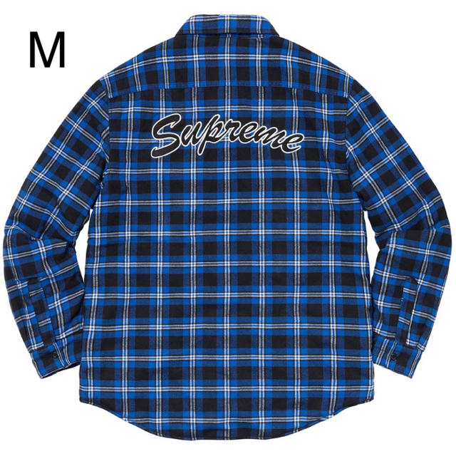 supreme Arc Logo Quilted Flannel Shirt M