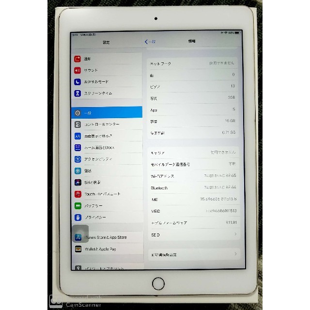 タブレットApple iPad Air 2 Wi-Fi+Cellular ゴール