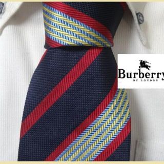 バーバリー(BURBERRY)のほぼ未使用★バーバリーBURBERRYS【ホースロゴ入りストライプ】ネクタイ希少(ネクタイ)