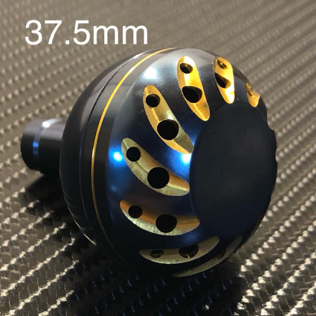 軽量アルミ パワーハンドルノブ メタリックブラック/ゴールド シマノ互換 brimo ハンドルノブキャップ CoLs (ブラス)