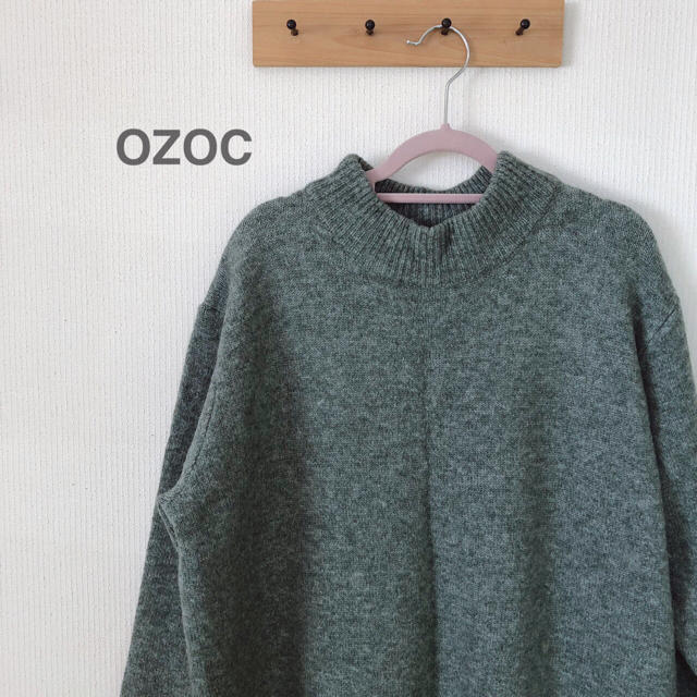 OZOC(オゾック)のOZOCオゾック　ニットワンピース　人気グリーン　美品 レディースのワンピース(ひざ丈ワンピース)の商品写真