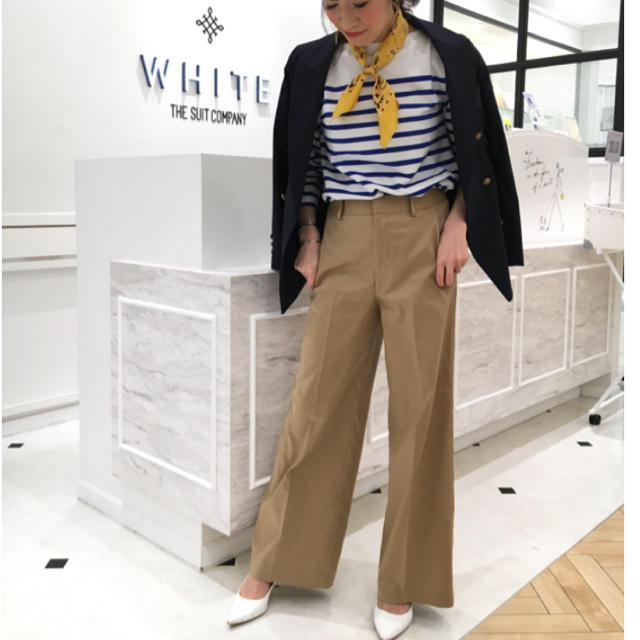 THE SUIT COMPANY(スーツカンパニー)のrmさま！WHITE 40 ワイドパンツ  キャメル  レディースのパンツ(バギーパンツ)の商品写真