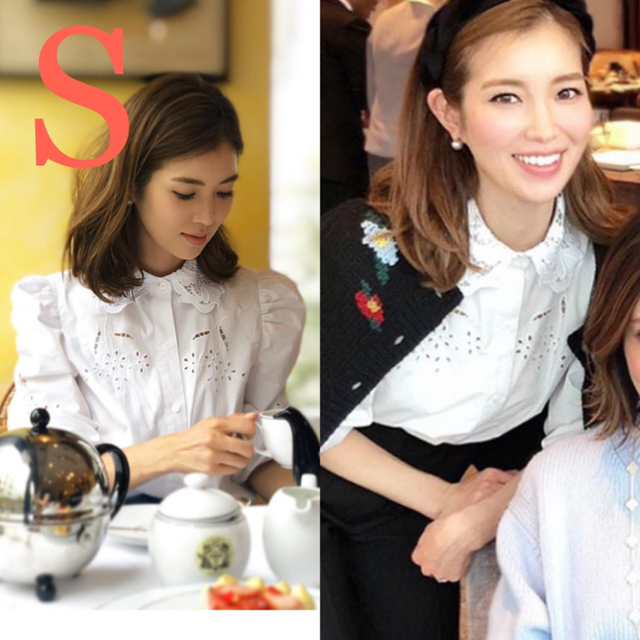 zara パーフォレーション刺繍入り ポプリンシャツ sサイズ